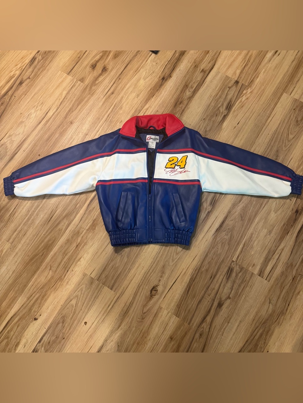 Vintage NASCAR Jeff Gordon Official Racer Leather Racing Jacket Youth M 12/14